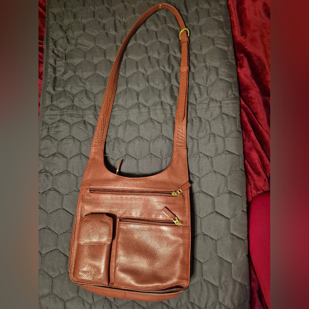 Red Leather Crossbody "Jpourse" Made In Bolivia